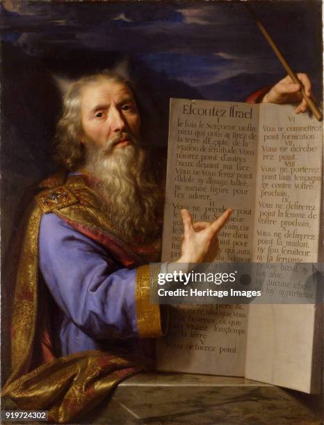 Moses with the Ten Commandments, c. 1650-1660. Found in the Collection of Musée de Picardie, Amiens.