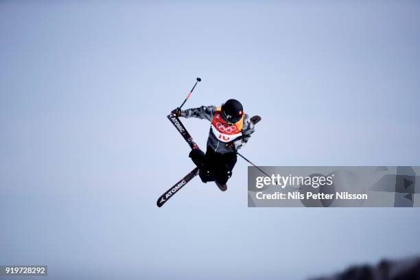 Fabian Boesch of Switzerland during the Freestyle Skiing Men's slopestyle final on day nine of the PyeongChang 2018 Winter Olympic Games at Phoenix...