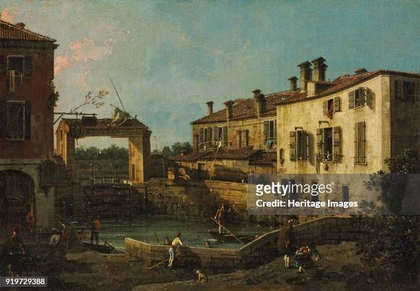 The Lock at Dolo, c. 1763. Found in the Collection of Szepmuveszeti Muzeum, Budapest.