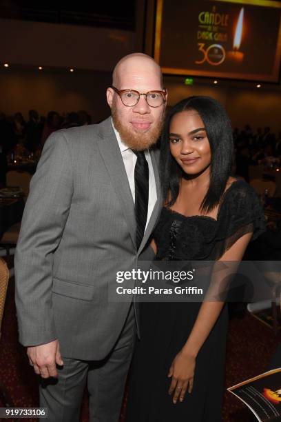 Actor Marvin 'Krondon' Jones III and actress China Anne McClain attend Morehouse College 30th Annual A Candle In The Dark Gala at The Hyatt Regency...