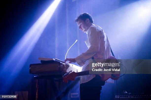 Jordan Corso of Cotillon performs on stage during Burguer Invasion Festival at Sala Apolo on February 17, 2018 in Barcelona, Spain.
