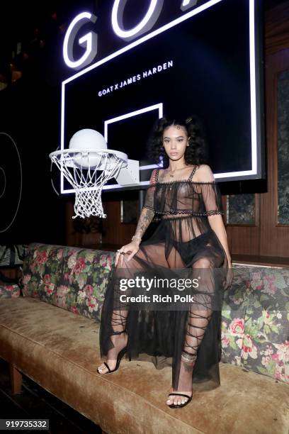 Indyamarie Jean attends GOAT and James Harden Celebrate NBA All-Star Weekend 2018 at Poppy on February 17, 2018 in Los Angeles, California.