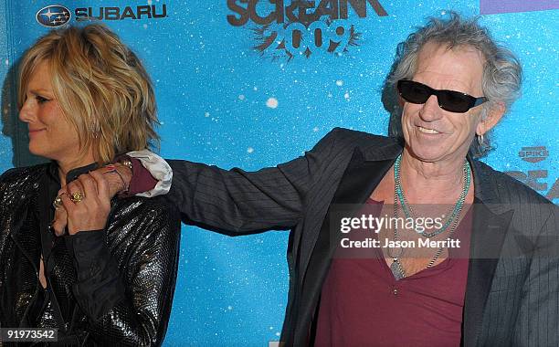 Keith Richards, right, and wife Patti Hansen arrive at Spike TV's Scream 2009 held at the Greek Theatre on October 17, 2009 in Los Angeles,...