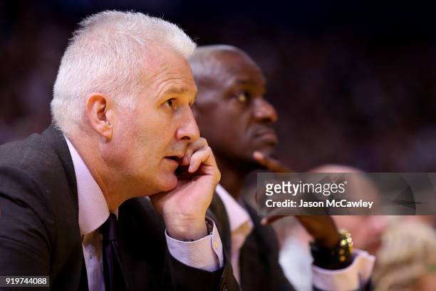 Andrew Gaze head coach of the Kings during the round 19 NBL match between the Sydney Kings and the New Zealand Breakers at Qudos Bank Arena on...