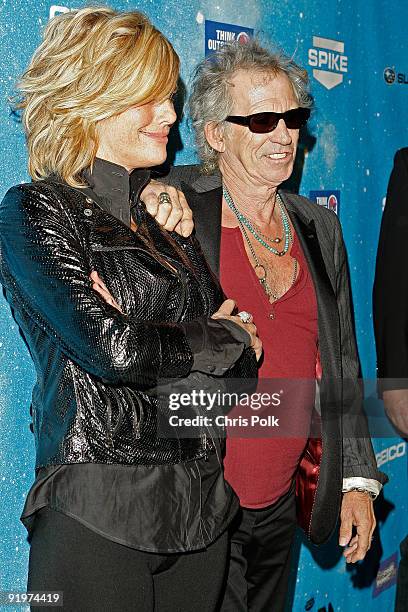 Patti Hansen and musician Keith Richards arrive at Spike TV's Scream 2009 held at the Greek Theatre on October 17, 2009 in Los Angeles, California.