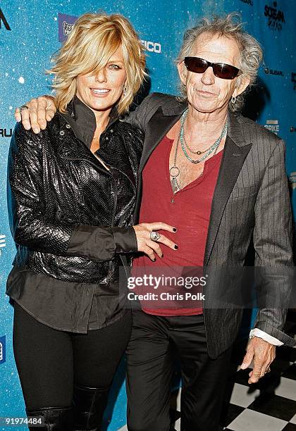 Patti Hansen and musician Keith Richards arrive at Spike TV's Scream 2009 held at the Greek Theatre on October 17, 2009 in Los Angeles, California.