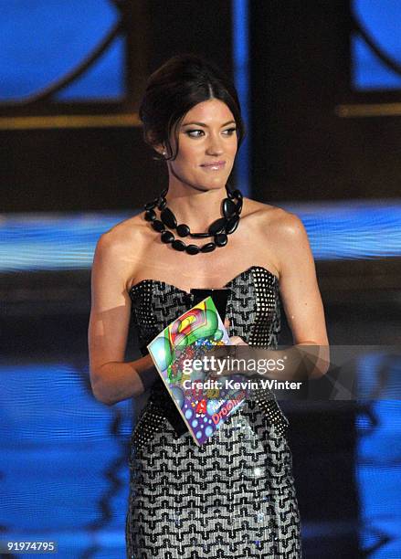 Actress Jennifer Carpenter presents the Best Horror Movie award onstage during Spike TV's Scream 2009 held at the Greek Theatre on October 17, 2009...