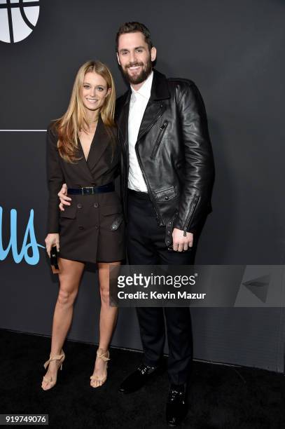Kate Bock and Kevin Love attend GQ's 2018 All-Stars Celebration at Nomad Hotel Los Angeles on February 17, 2018 in Los Angeles, California.