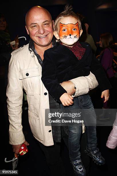 Aldo Zilli and his son Rocco Zilli attend a press screening of Fantastic Mr Fox during the The Times BFI London Film Festival held at The Odeon West...