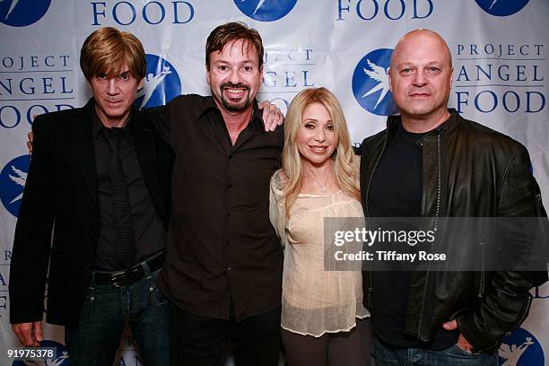 Producer of "In Concert" Paul Papile, director of "In Concert" Howard Fine, actress E.G. Daily and actor Michael Chiklis arrive at The Howard Fine...