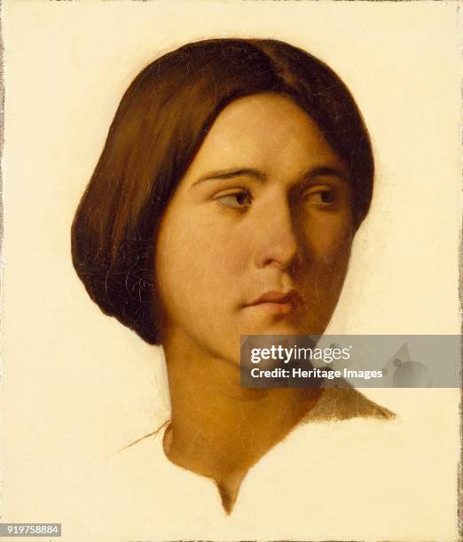 Head of a young Woman, 1840s. Artist Hippolyte-Jean Flandrin.