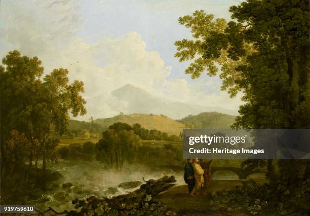 Cicero and his two friends, Atticus and Quintus, at his villa at Arpinum, 1769-1770. Artist Richard Wilson.
