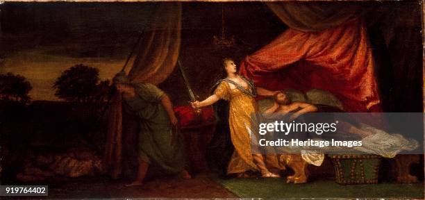 Judith about to kill Holofernes. Formerly attributed to Paolo Caliari, called Veronese. Artist Unknown.