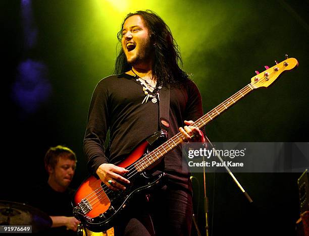 Thomas Mayhew of the band Wolf & Cub performs on stage during day two of the One Movement Showcase Music Festival on the banks of the Swan River on...