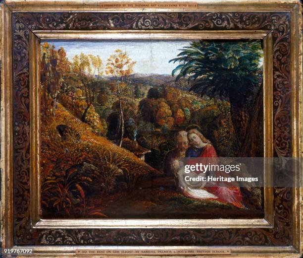 Landscape with the Repose of the Holy Family , 1824-1825. Artist Samuel Palmer.