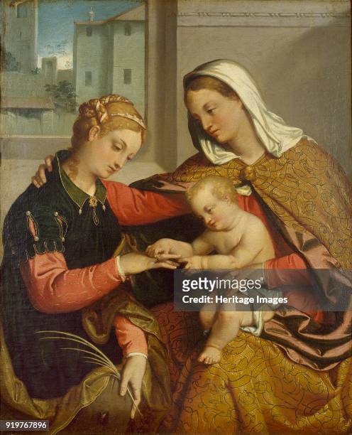 The Mystic Marriage of St Catherine, circa 1550. Artist Giovanni Battista Moroni.