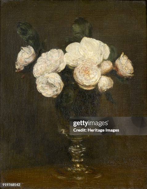 Still Life Malmaison Roses, 1872. Artist Henri Fantin-Latour.