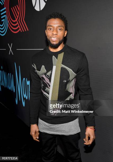 Chadwick Boseman attends the 2018 GQ x Neiman Marcus All Star Party at Nomad Los Angeles on February 17, 2018 in Los Angeles, California.