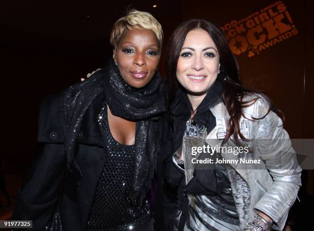 Singer Mary J. Blige and designer Catherine Malandrino attend the 4th annual Black Girls Rock! awards at The New York Times Center on October 17,...