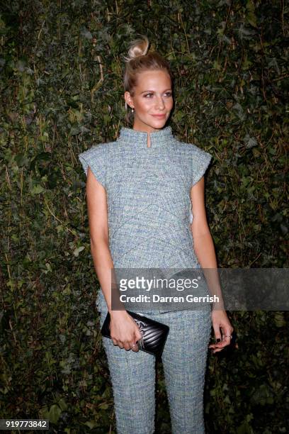 Poppy Delevingne attends the CHANEL & Charles Finch Pre-Bafta Dinner at Mark's Club on February 17, 2018 in London, England.