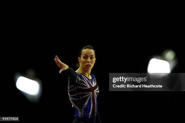Beth Tweddle of Great Britain competes in the floor exercise during the Apparatus Finals on the sixth day of the Artistic Gymnastics World...