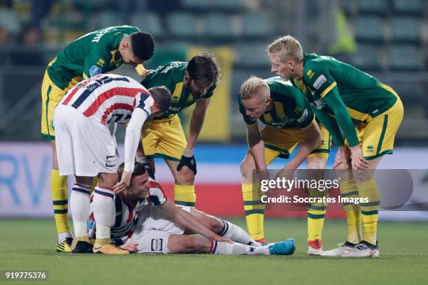 Bjorn Johnsen of ADO Den Haag, Thomas Meissner of Willem II, Edouard Duplan of ADO Den Haag, Tom Beugelsdijk of ADO Den Haag, Lex Immers of ADO Den...