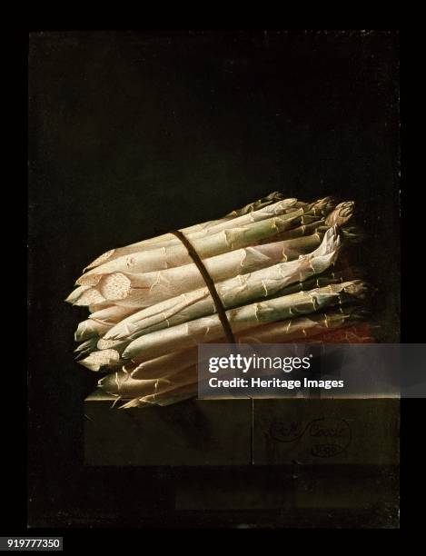 Still Life of Asparagus, 1699. Artist Adriaen Coorte.