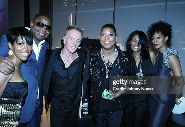 Regina King, Doug E. Fresh, Phil Collen, Queen Latifah, Beverly Bond, and Tracee Ellis Ross attend the 4th annual Black Girls Rock! awards at The New...
