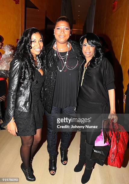 Melanie Fiona, Queen Latifah, and DJ Cocoa Chanelle attend the 4th annual Black Girls Rock! awards at The New York Times Center on October 17, 2009...