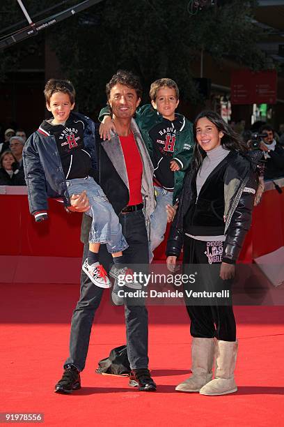Director Giulio Base and his family attend the "Astro Boy" Premiere during day 4 of the 4th Rome International Film Festival held at the Auditorium...