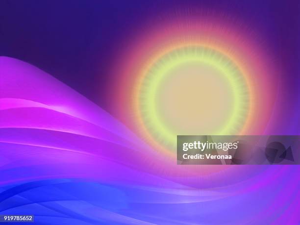 Vector Sun Color Gradient Color Gradient Background With Waves And Sun At Dusk High-Res Vector ...