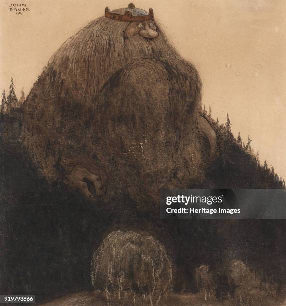 Herr Birre och trollen. Illustration for Bland tomtar och troll by Alfred Smedberg, 1909. Private Collection.