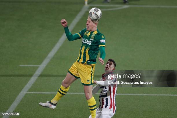 Lex Immers of ADO Den Haag during the Dutch Eredivisie match between ADO Den Haag v Willem II at the Cars Jeans Stadium on February 17, 2018 in Den...