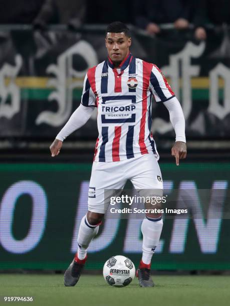 Darryl Lachman of Willem II during the Dutch Eredivisie match between ADO Den Haag v Willem II at the Cars Jeans Stadium on February 17, 2018 in Den...