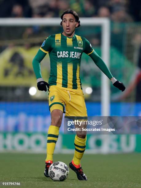 Nasser El Khayati of ADO Den Haag during the Dutch Eredivisie match between ADO Den Haag v Willem II at the Cars Jeans Stadium on February 17, 2018...