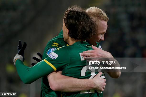 Nasser El Khayati of ADO Den Haag, Tom Beugelsdijk of ADO Den Haag during the Dutch Eredivisie match between ADO Den Haag v Willem II at the Cars...