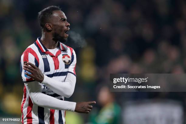 Fernando Lewis of Willem II during the Dutch Eredivisie match between ADO Den Haag v Willem II at the Cars Jeans Stadium on February 17, 2018 in Den...