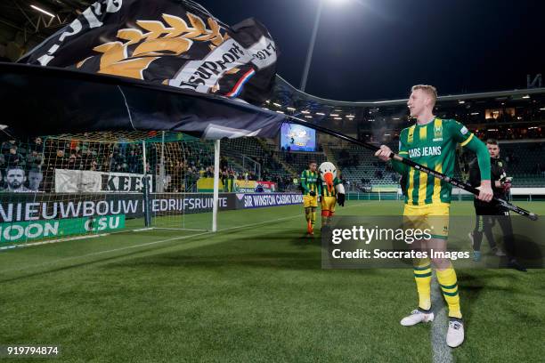 Lex Immers of ADO Den Haag celebrates the victory during the Dutch Eredivisie match between ADO Den Haag v Willem II at the Cars Jeans Stadium on...