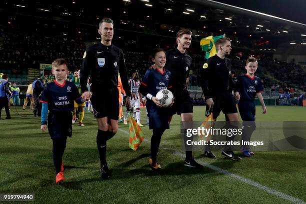 Referee Joey Kooij during the Dutch Eredivisie match between ADO Den Haag v Willem II at the Cars Jeans Stadium on February 17, 2018 in Den Haag...