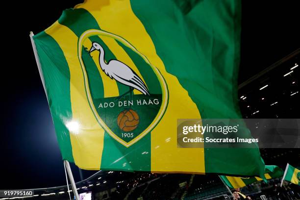 Supporters of ADO Den Haag during the Dutch Eredivisie match between ADO Den Haag v Willem II at the Cars Jeans Stadium on February 17, 2018 in Den...