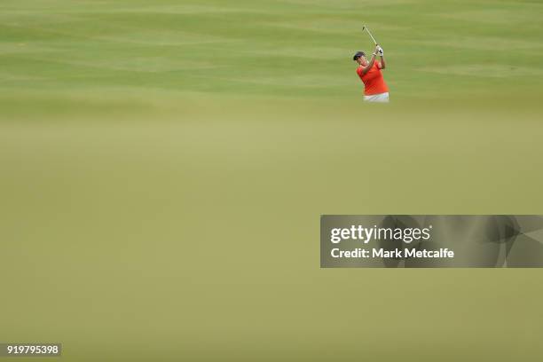 Cristie Kerr of the United States plays her approach shot on the 13th hole during day four of the ISPS Handa Australian Women's Open at Kooyonga Golf...