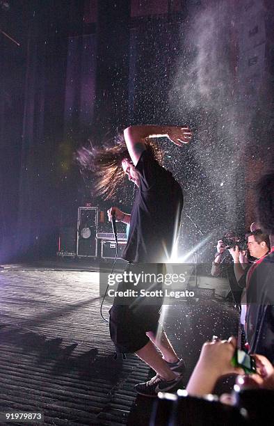 Bert McCracken of The Used performs at The Fillmore on October 17, 2009 in Detroit, Michigan.