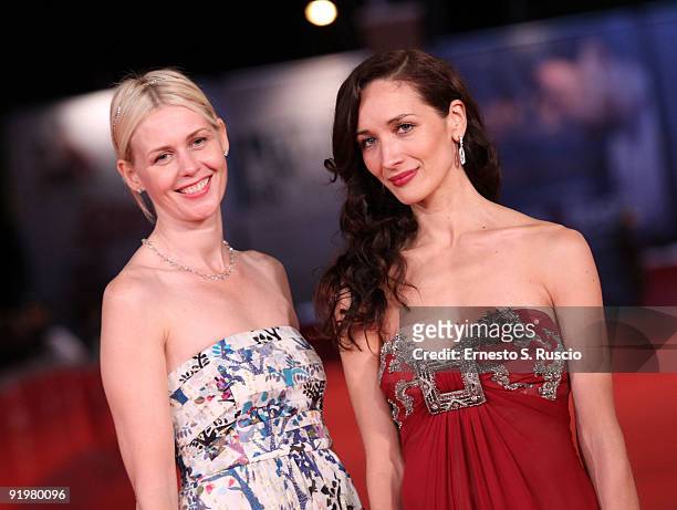 Actresses Jicky Schnee and Ana Asensio attend 'The Afterlight' Premiere during day 4 of the 4th Rome International Film Festival held at the...