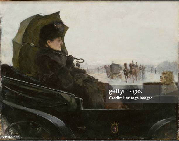 Lady in a landau carriage, Paris, 1882-1883. Found in the collection of Nationalmuseum Stockholm.