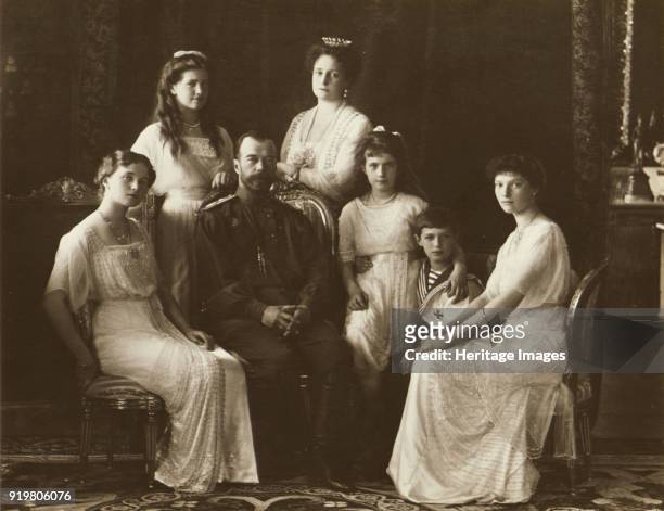 The Family of Tsar Nicholas II of Russia, 1914. Found in the collection of State Archive of the Russian Federation .