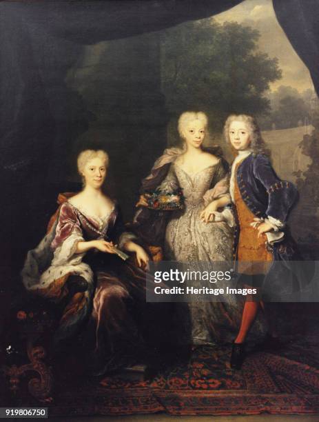 Landgravine Marie Louise of Hesse-Kassel , Princess of Orange, with children. Found in the collection of Nationalmuseum Stockholm.