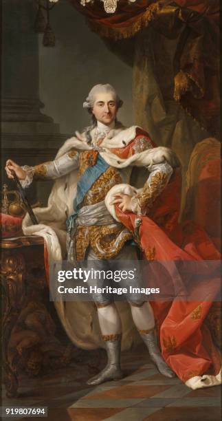 Portrait of Stanislaw II August Poniatowski, King and Grand Duke of the Polish-Lithuanian Commonwealth . Found in the collection of Nationalmuseum...