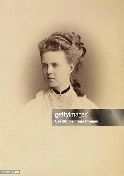 Portrait of Grand Duchess Maria Alexandrovna of Russia , Duchess of Saxe-Coburg and Gotha, 1873. Found in the collection of Russian State Film and...