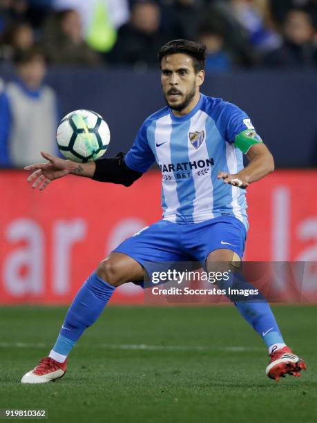 Recio of Malaga CF during the La Liga Santander match between Malaga v Valencia at the Estadio La Rosaleda on February 17, 2018 in Malaga Spain