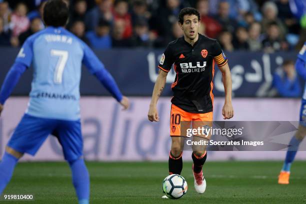 Daniel Parejo of Valencia CF during the La Liga Santander match between Malaga v Valencia at the Estadio La Rosaleda on February 17, 2018 in Malaga...